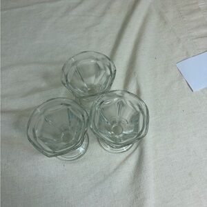 Set of Three Clear Glass Bowls